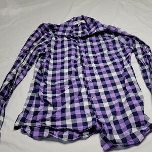 Purple and White Checkered Shirt